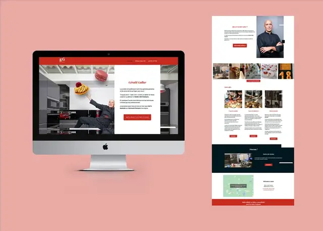 Capture d'écran du site internet de l'Atelier Culinaire de Gérald Gallur, réalisé par Sitizzi à Clermont-Ferrand