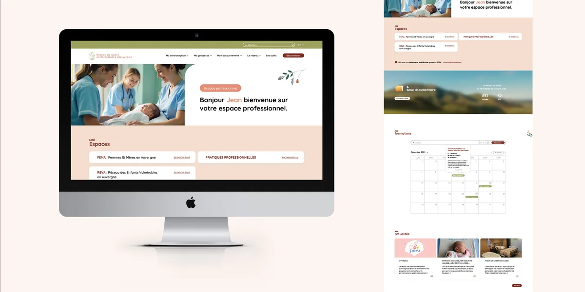 Site du Réseau de Santé Périnatal d'Auvergne et sa base documentaire